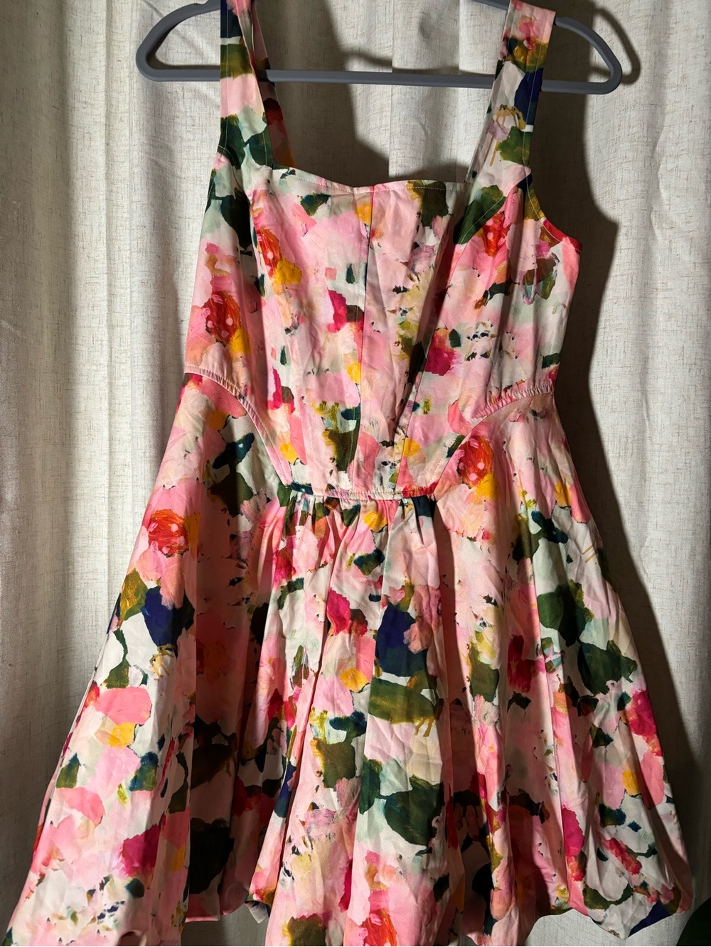 Women Floral Pink Fit-and-Flare Dress